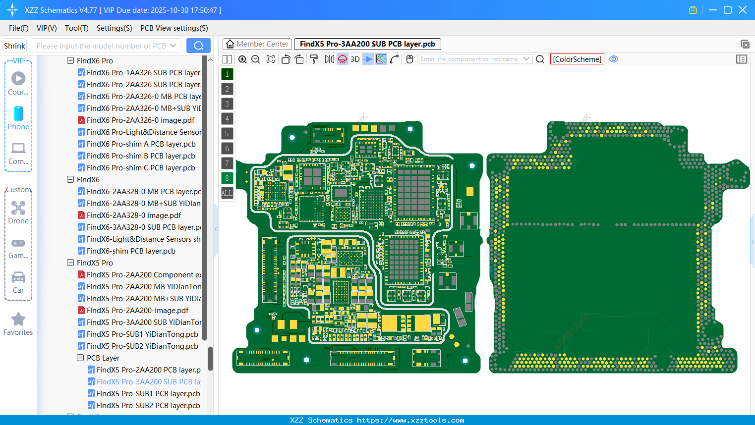 OPPO FindX5 Pro-3AA200 SUB PCB Layer